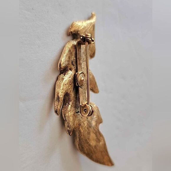 Vintage gold leaf abstract brooch - Picture 4 of 7